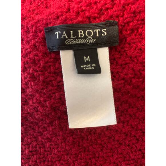 Talbots red long sleeves open front asymmetrical sweater size M - Picture 3 of 8